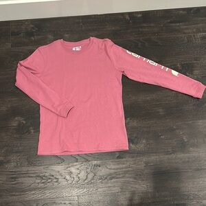 WOMEN'S LOOSE FIT HEAVYWEIGHT LONG-SLEEVE LOGO SLEEVE GRAPHIC T-SHIRT